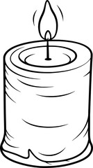 Candle Line Art