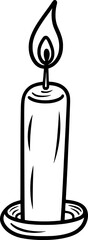 Candlelight Line Art