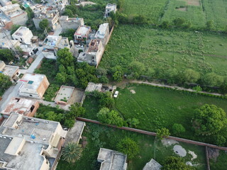 High angle ariel view of residential area in Cantt Lahore, Pakistan.