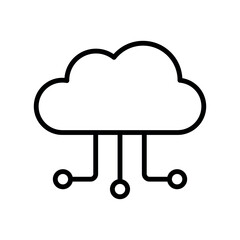 cloud computing sign symbol vector glyph color icon
