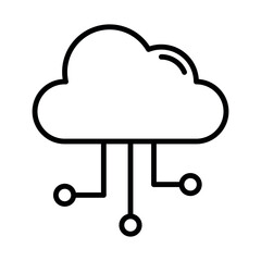 cloud computing sign symbol vector glyph color icon