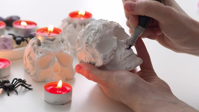Paint a skull for the traditional Mexican Holiday Day of the Dead