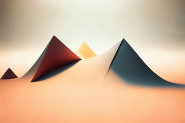The abstract 3d design elements,Minimalist style landscape design