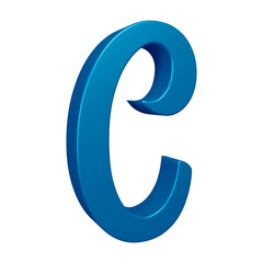 3D blue alphabet letter c for education and text concept