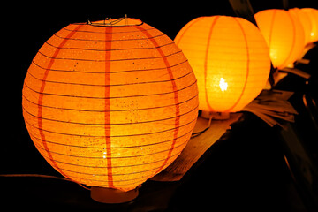 Big orange lantern in japanese style