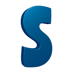 Fototapeta premium 3D blue alphabet letter s for education and text concept