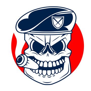 recommend clip art: Angry stylish skull with beard. Vector illustration for tshirt, hoodie, website, print, application, logo, clip art, poster and print