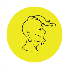 Icon of Ukrainian Cossacks. Vector on white background