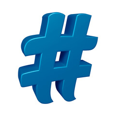 3D blue hashtag symbol or icon design