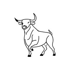vector illustration of a galloping bull