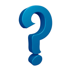 3D blue question mark or icon design