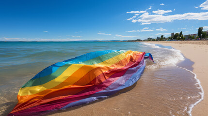 Obraz premium Pride Flag by the Seaside