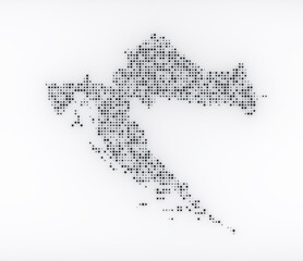 Map of Croatia on a white background