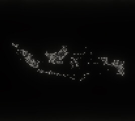 Map of Indonesia on a black background