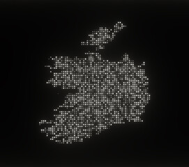 Map of Ireland on a black background