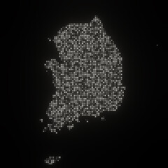 Map of South Korea on a black background