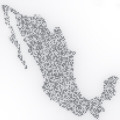 Map of Mexico  on a black background