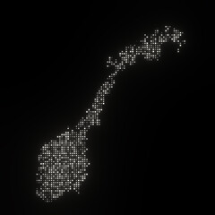 Map of Norway on a black background