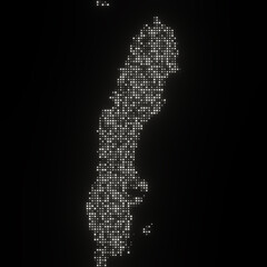 Map of Sweden on a black background