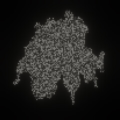 Map of Switzerland on a black background