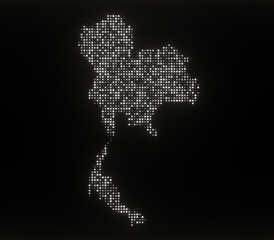 Map of Thailand on a black background