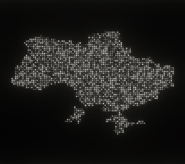 Map of Ukraine on a black background