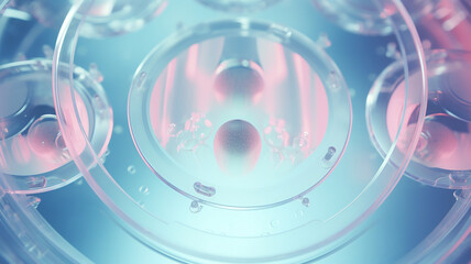 Future in vitro fetilization female pregnancy reproductive medicine lab egg retrieval process  - obrazy, fototapety, plakaty