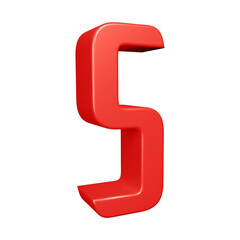 Fototapeta premium 3D red alphabet letter s for education and text concept