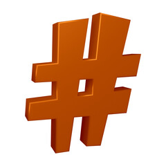 Obraz premium 3D brown hashtag symbol or icon design