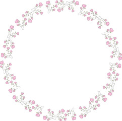 Moldura florida rosa claro