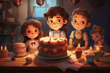 Fototapeta premium illustration of birthday