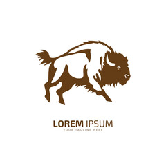bull logo icon silhouette bison, ox logo symbol style bull vector illustration buffalo silhouette © Saim Art