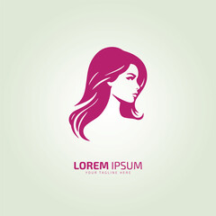 girl face logo icon silhouette design template illustration vector illustration young woman logo symbol.