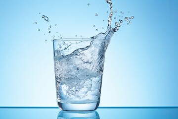 Glass with water. Illustration AI Generative..