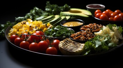 A delicious plate of vegan food as an alternative for meat 1