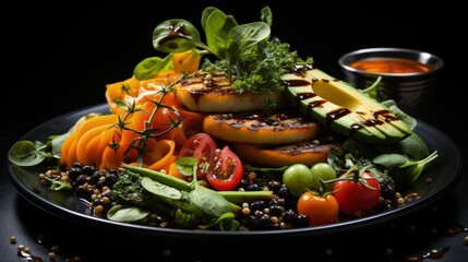 A delicious plate of vegan food as an alternative for meat 2