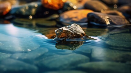 A special rock in the water - found on a beach