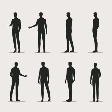 man silhouette vector flat minimalistic isolated illustration