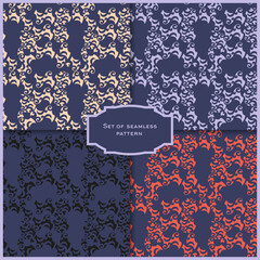 Set of seamless pattern with ethnic element. Kyrgyz and Kazakh, Uzbek, Tatar, Yakut ornaments. Texture for background, wallpaper, holiday, fabrics, gift wrapping, home textile. Border. Vector.