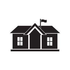 school building icon logo vector design template
