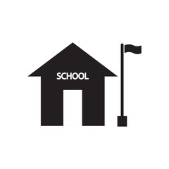 school building icon logo vector design template