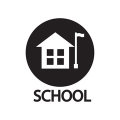 school building icon logo vector design template