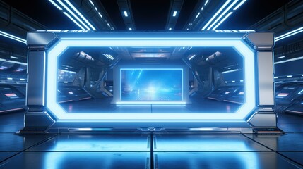 Futuristic Minimalist Framed Art Mockup