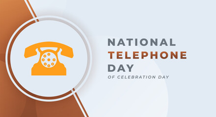 National Telephone Day Celebration Vector Design Illustration for Background, Poster, Banner, Advertising, Greeting Card