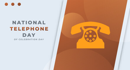 National Telephone Day Celebration Vector Design Illustration for Background, Poster, Banner, Advertising, Greeting Card