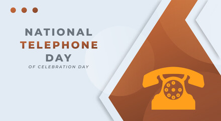 National Telephone Day Celebration Vector Design Illustration for Background, Poster, Banner, Advertising, Greeting Card