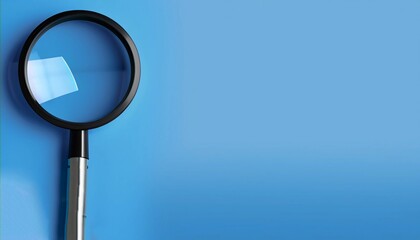 Image of a magnifying glass superimposed on a blue background 