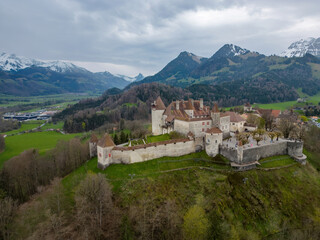 Fototapeta premium Famous Gruyere Castle in Switzerland also called Schloss Greyerz - travel photography