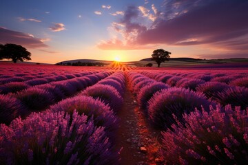 Idyllic shot of a lavender field