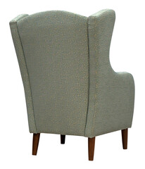 Armchair isolated on white background. Back view. Including clipping path